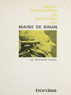 cover image of La pensée de Maine de Biran